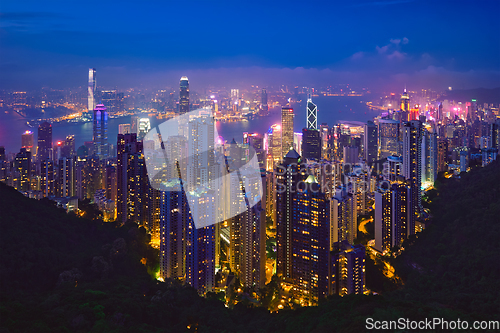 Image of Hong Kong skyscrapers skyline cityscape view