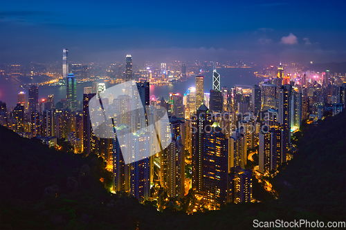 Image of Hong Kong skyscrapers skyline cityscape view