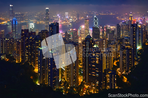 Image of Hong Kong skyscrapers skyline cityscape view