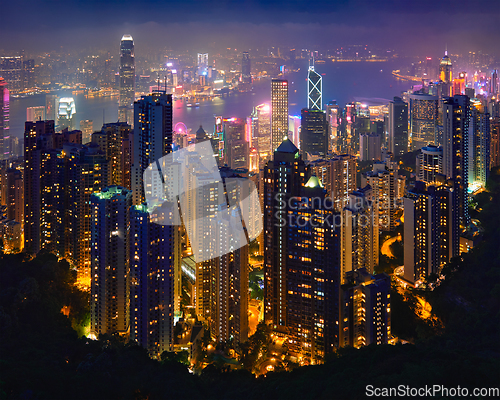 Image of Hong Kong skyscrapers skyline cityscape view