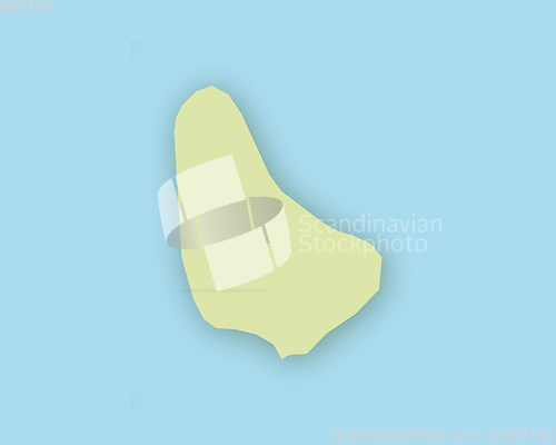 Image of Map of Barbados with shadow