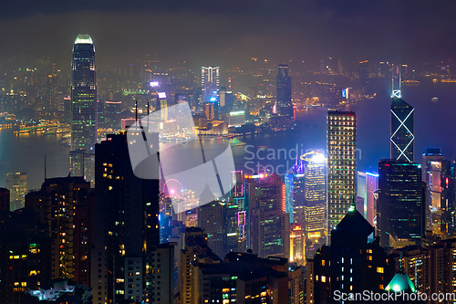 Image of Hong Kong skyscrapers skyline cityscape view