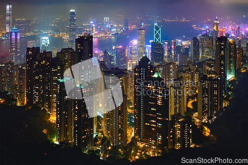 Image of Hong Kong skyscrapers skyline cityscape view