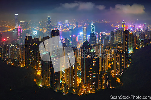 Image of Hong Kong skyscrapers skyline cityscape view