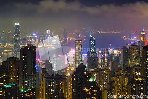 Image of Hong Kong skyscrapers skyline cityscape view