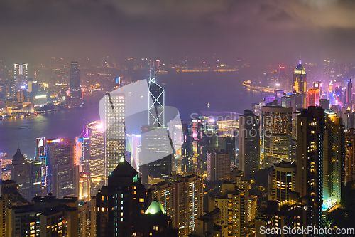 Image of Hong Kong skyscrapers skyline cityscape view