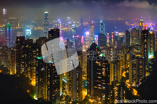 Image of Hong Kong skyscrapers skyline cityscape view