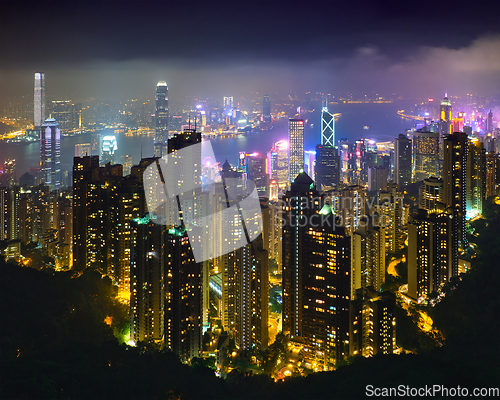 Image of Hong Kong skyscrapers skyline cityscape view