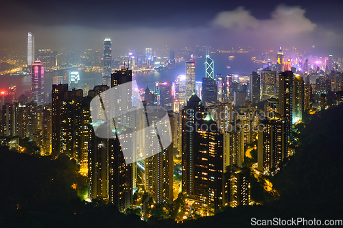 Image of Hong Kong skyscrapers skyline cityscape view