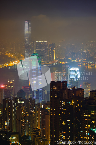 Image of Hong Kong skyscrapers skyline cityscape view