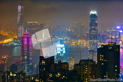 Image of Hong Kong skyscrapers skyline cityscape view