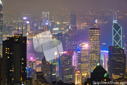 Image of Hong Kong skyscrapers skyline cityscape view