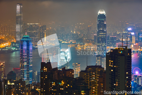 Image of Hong Kong skyscrapers skyline cityscape view