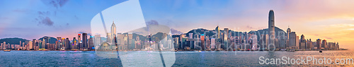 Image of Junk boat in Hong Kong Victoria Harbour