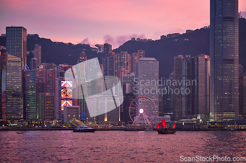 Image of Hong Kong skyline. Hong Kong, China