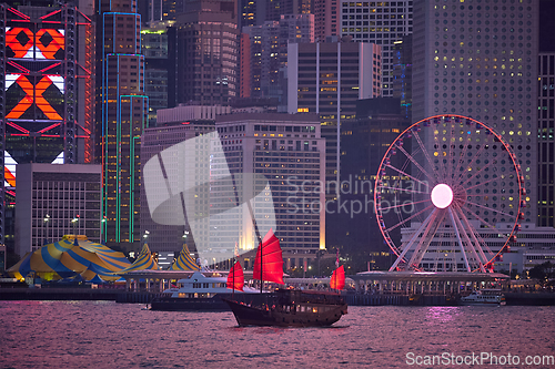 Image of Hong Kong skyline. Hong Kong, China