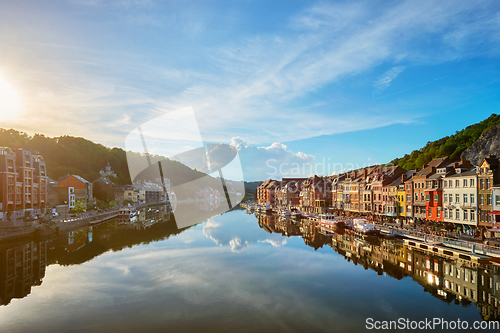 Image of View of picturesque Dinant city. Belgium