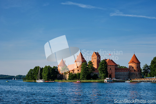 Image of Trakai Island Castle in lake Galve, Lithuania