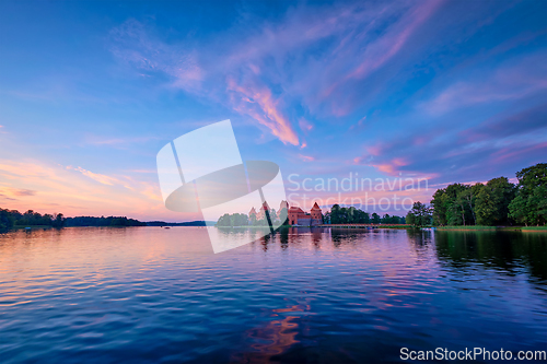 Image of Trakai Island Castle in lake Galve, Lithuania