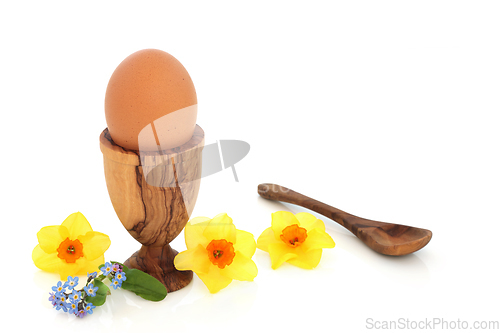 Image of Healthy Organic Boiled Egg for Spring Breakfast