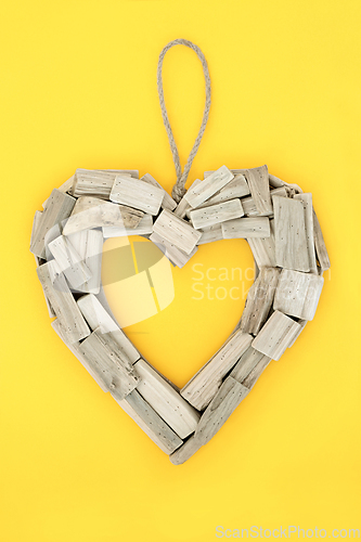 Image of Rustic Driftwood Heart Shaped Natural Wreath