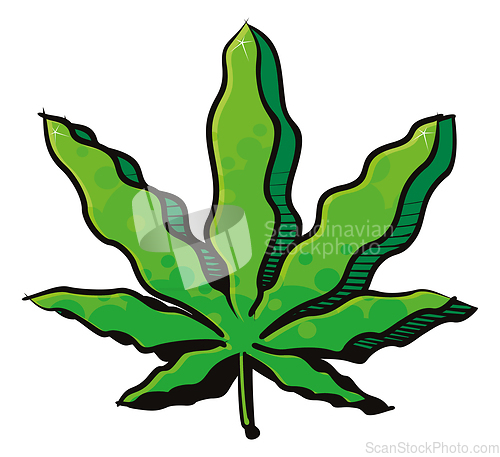 Image of Hemp Cannabis leaf painting
