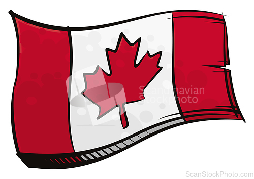 Image of Painted Canada flag waving in wind