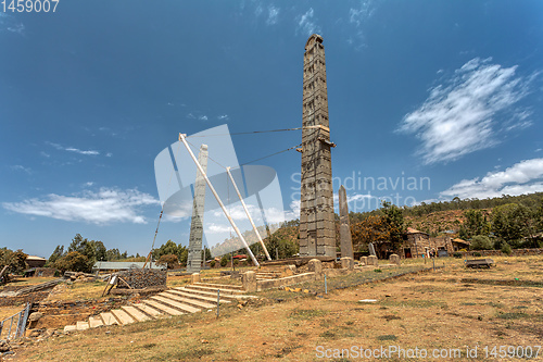 Image of Ancient obelisks in city Aksum, Ethiopia