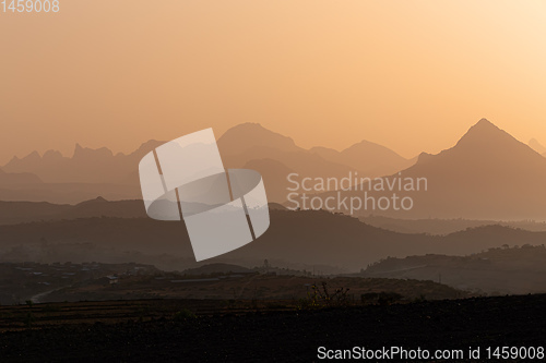 Image of Sunrise landscape Simien mountain Ethiopia