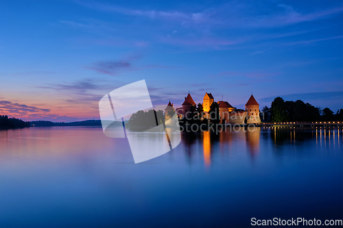 Image of Trakai Island Castle in lake Galve, Lithuania