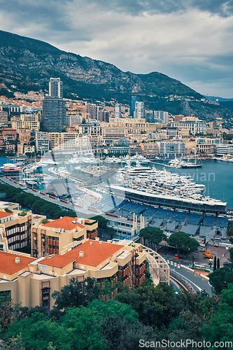 Image of View of Monaco with Formula one race track