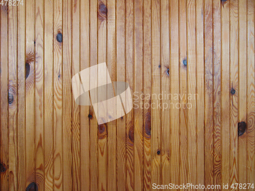 Image of Wall of wooden varnished boards