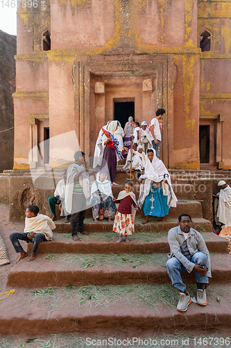 Image of Orthodox Christian Ethiopian believers, Lalibela Ethiopia