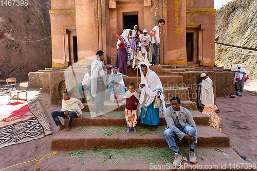 Image of Orthodox Christian Ethiopian believers, Lalibela Ethiopia