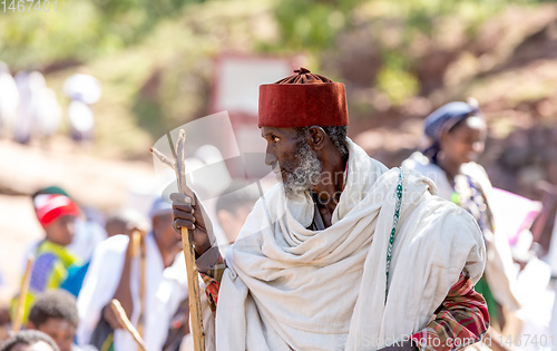 Image of Orthodox Christian Ethiopian believers, Lalibela Ethiopia