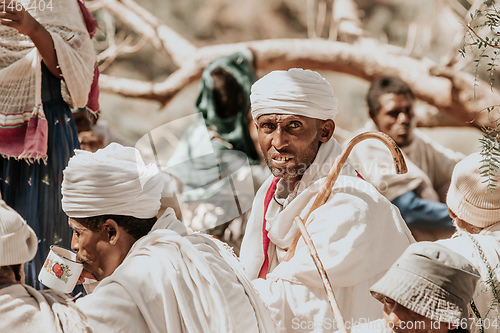 Image of Orthodox Christian Ethiopian believers, Lalibela Ethiopia