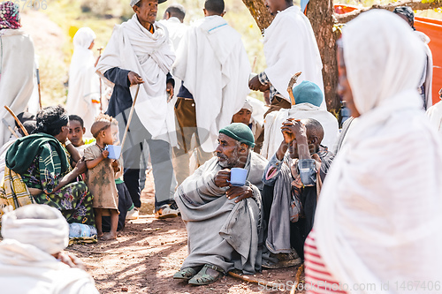 Image of Orthodox Christian Ethiopian believers, Lalibela Ethiopia