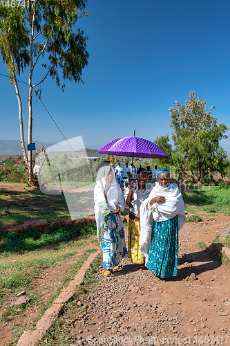 Image of orthodox Christian Ethiopian woman, Lalibela Ethiopia