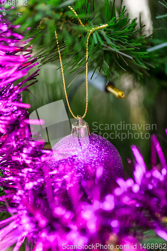 Image of violet Decorated christmas tree