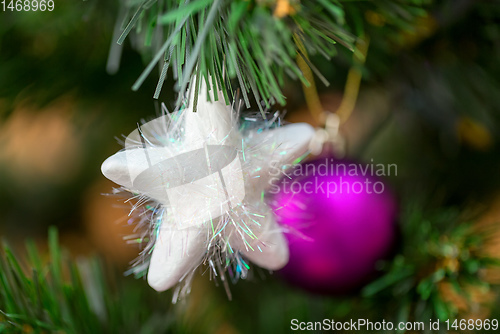 Image of violet Decorated christmas tree