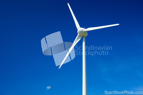 Image of Wind generator turbines in sky