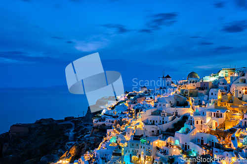 Image of Famous greek tourist destination Oia, Greece