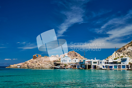 Image of The beach of Firapotamos in Milos, Greece