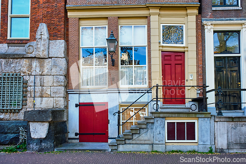 Image of Old medieval houses in Amsterdam, Netherlands