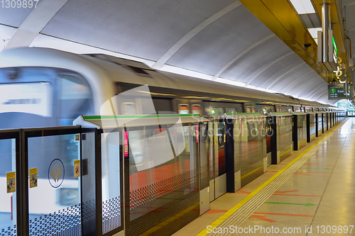 Image of Empty subway train station. Singapore