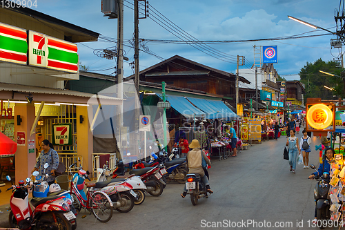 Image of People Pai market street, Thailand