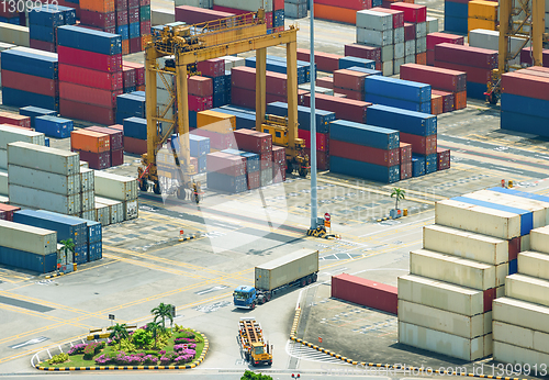 Image of containers storage freight cranes Singapore