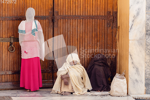 Image of Orthodox believers in Aksum, Ethiopia Africa