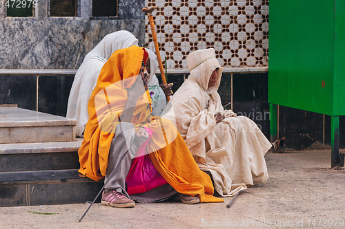 Image of Orthodox believers in Aksum, Ethiopia Africa