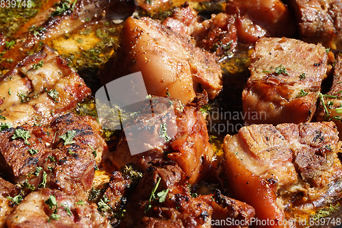Image of grilled pig meat 